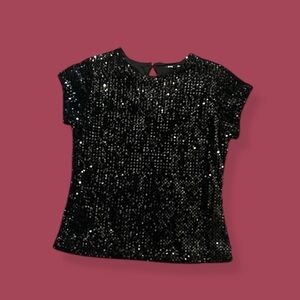 Sequin Short Sleeve Blouse